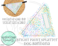 Bright Paint Splatter Dog Bandana