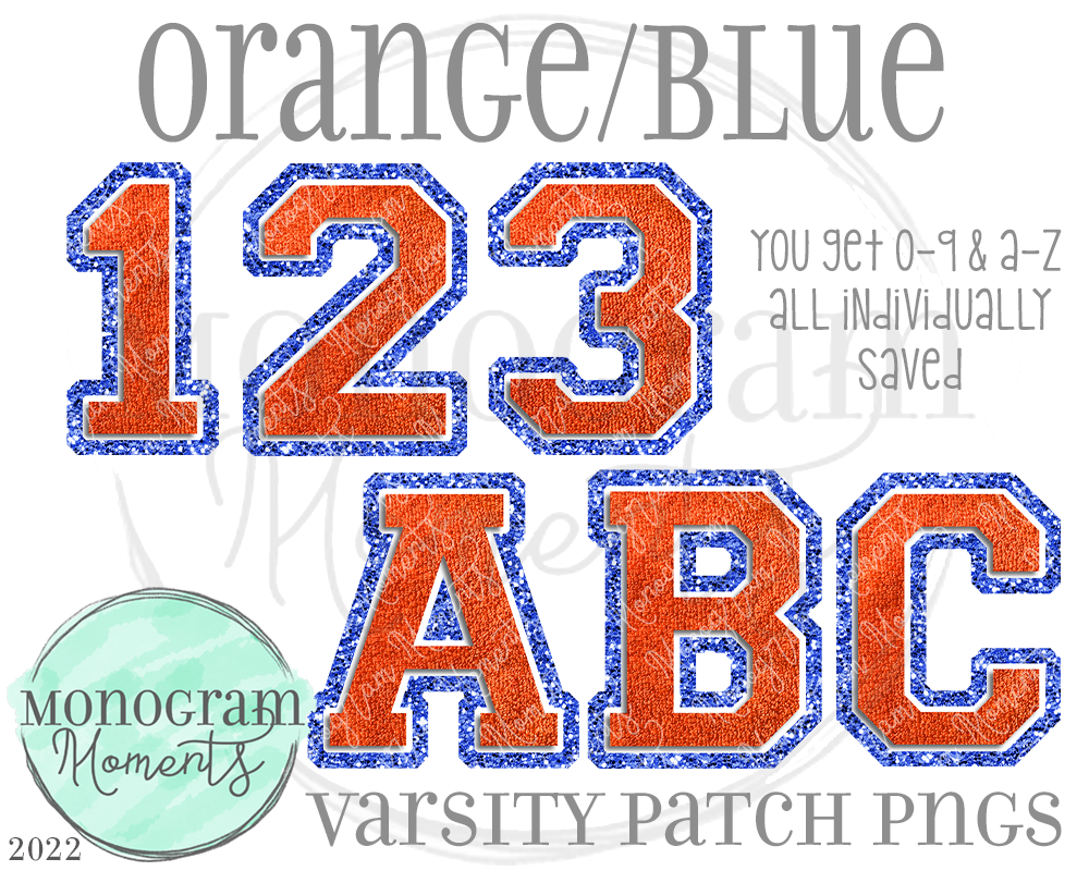 Orange/Blue Varsity Patch Alpha