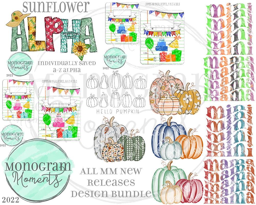 New Release Bundle 8/23/22 - Save 50%- 10 Total Designs