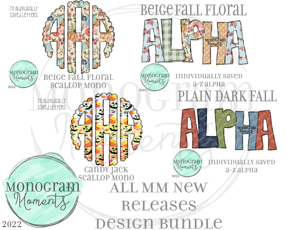 New Release Bundle 9/13/22 - Save 50% - 4 Total Designs