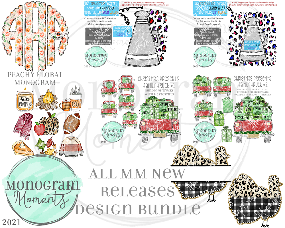 New Release Bundle 9/14/21 - Save 50% - 8 Total Designs