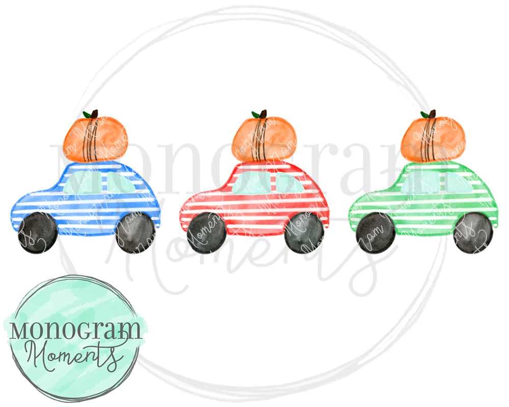 Boy's Pumpkin Car Trio