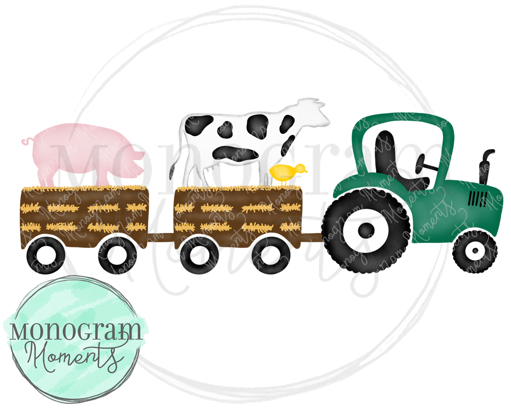 Boy's Green Farm Animal Tractor