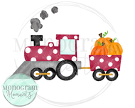 Polka Dot Burgundy Pumpkin Train