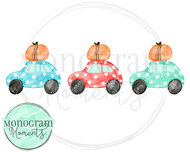 Girl's Pumpkin Car Trio
