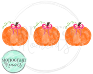 Girl's Watercolor Pumpkin Trio