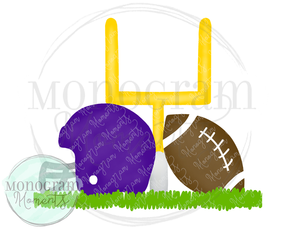 Purple Helmet Football Goal