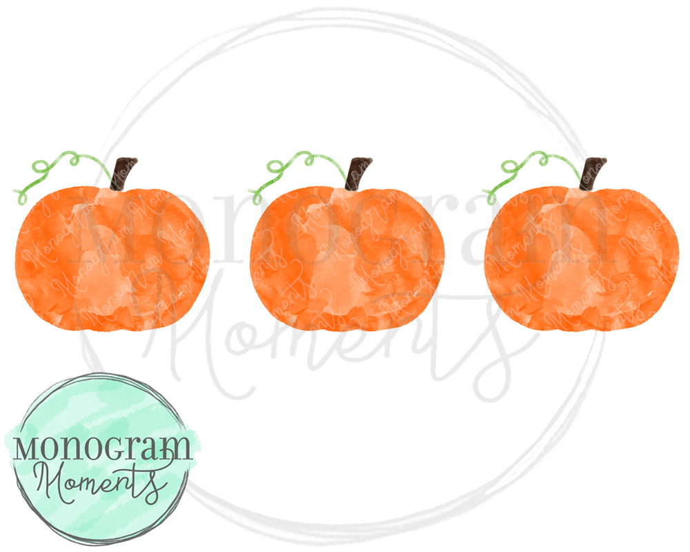 Watercolor Pumpkin Trio