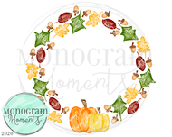 Fall Leaves & Pumpkins Wreath