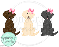 Girl's Labrador Dog Trio