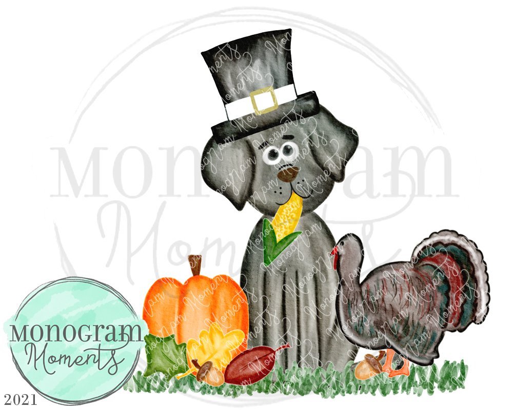 Thanksgiving Lab Sign Boy's Thanksgiving Black Lab – Monogram Moments