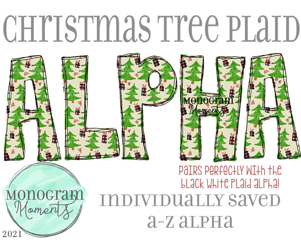 Christmas Trees Plaid Alpha
