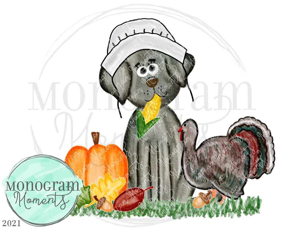 Thanksgiving Lab Sign Girl's Thanksgiving Black Lab – Monogram Moments