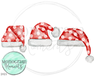 Polka Dot Santa Hat Trio