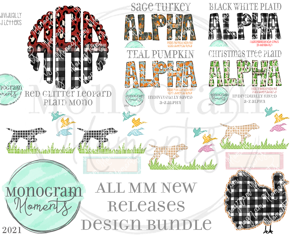 New Release Bundle 9/21/21 - Save 50% - 8 Total Designs