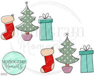 Girl's Stocking Tree Present Trio