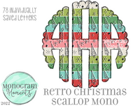 Retro Christmas Scallop Mono