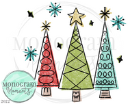 Retro Christmas Tree Trio
