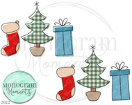 Stocking Tree Present Trio