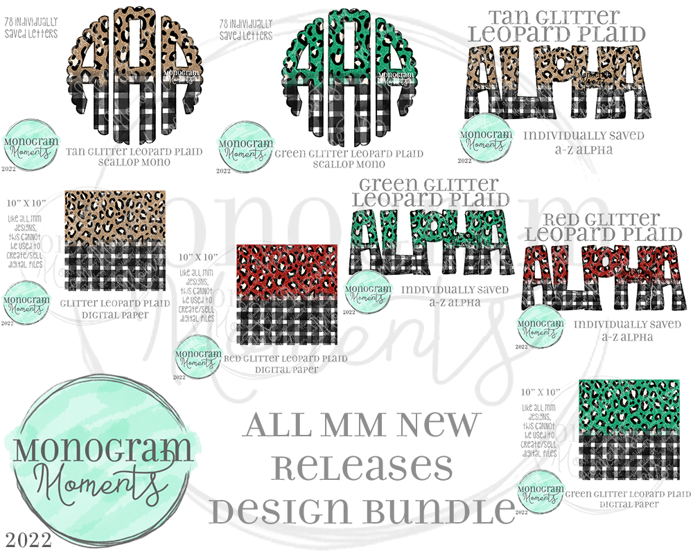 New Release Bundle 10/18/22 - Save 50% - 8 Total Designs