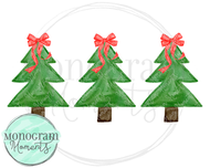 Girl's Simple Christmas Tree Trio