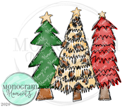 Funky Christmas Trees Trio