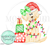Girl's Christmas Yellow Lab