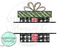 Funky Plaid Present Name Plate