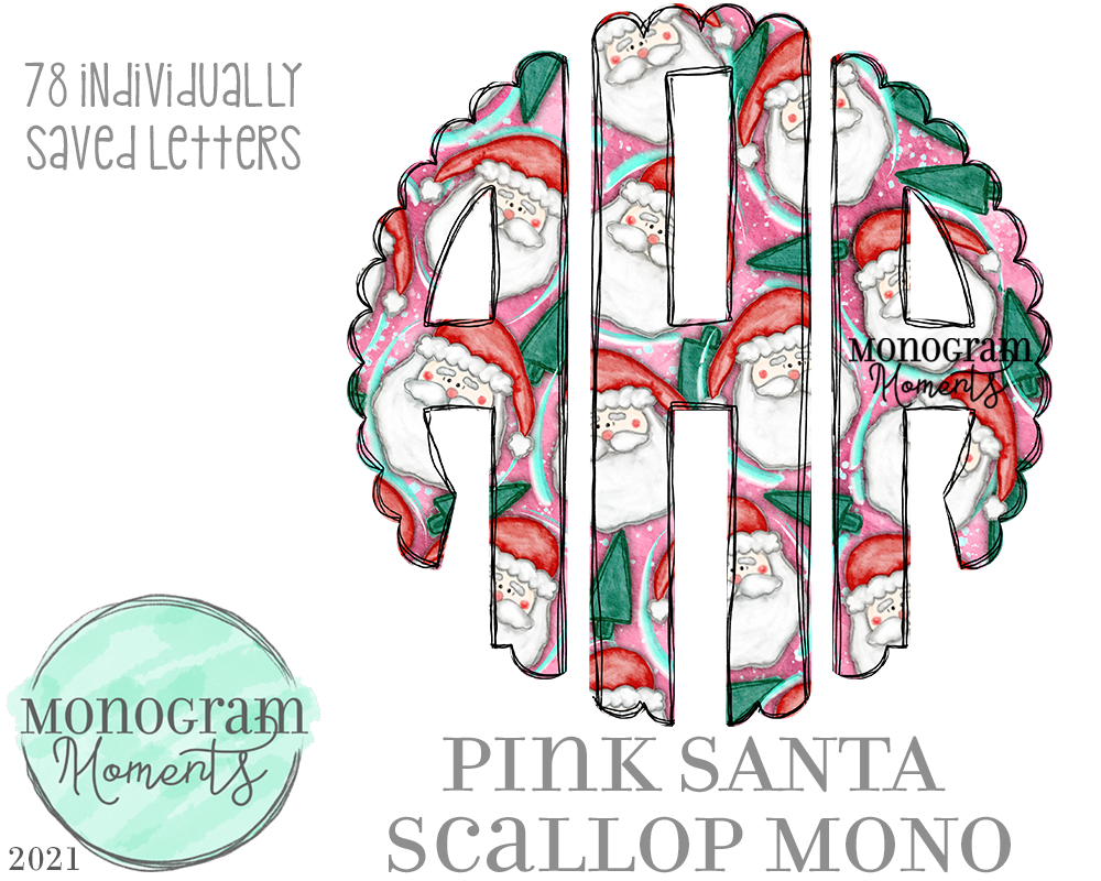 Pink Santa Scallop Mono