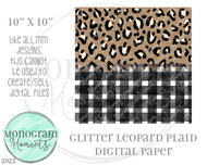 Tan Glitter Leopard Plaid DP