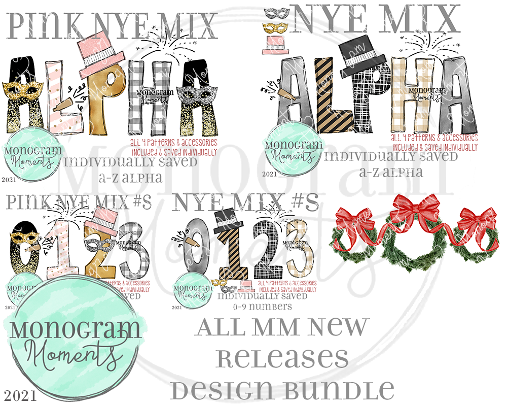 New Release Bundle 11/16/21 - Save 50% - 5 Total Designs
