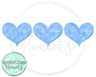 Blue Watercolor Hearts