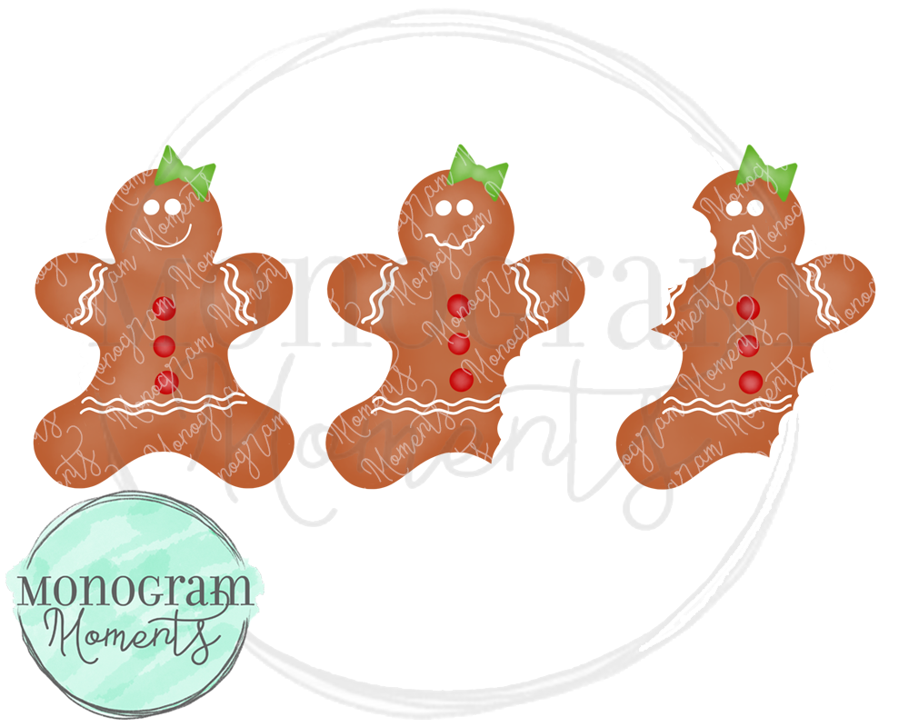 Girl's Bitten Gingerbread Man Trio