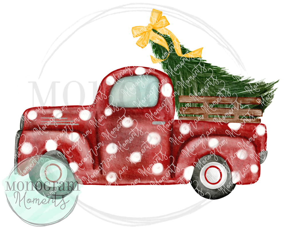 Vintage Truck with Christmas Tree & Bow