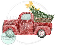 Vintage Truck with Tree, Bow, & Snow