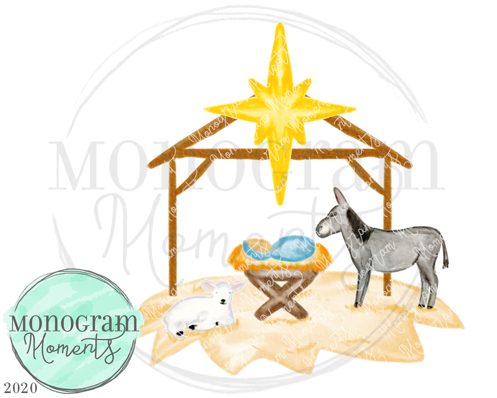 Manger Scene with Animals Monogram Moments