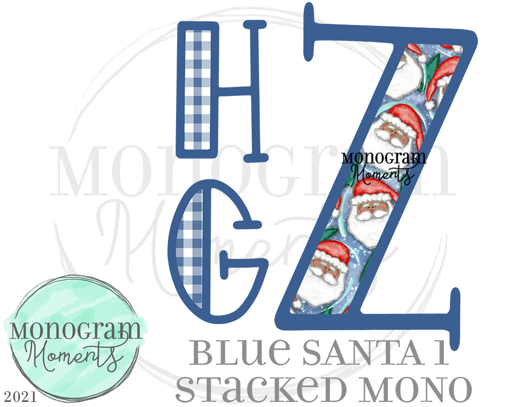 Blue Santa 1 Stacked Mono - More Melanin Skin Tone