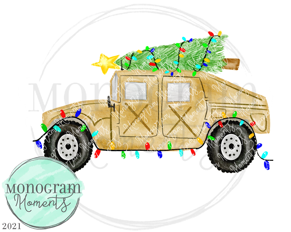 Christmas Yellow Humvee