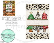 Funky Christmas Trees 12x18 Flag Design