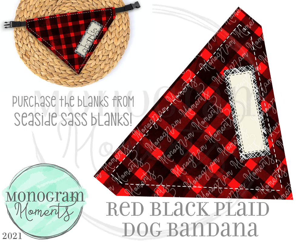 Red/Black Plaid Dog Bandana