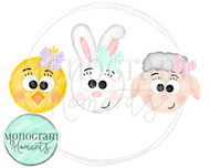 Girl's Easter Animals Trio