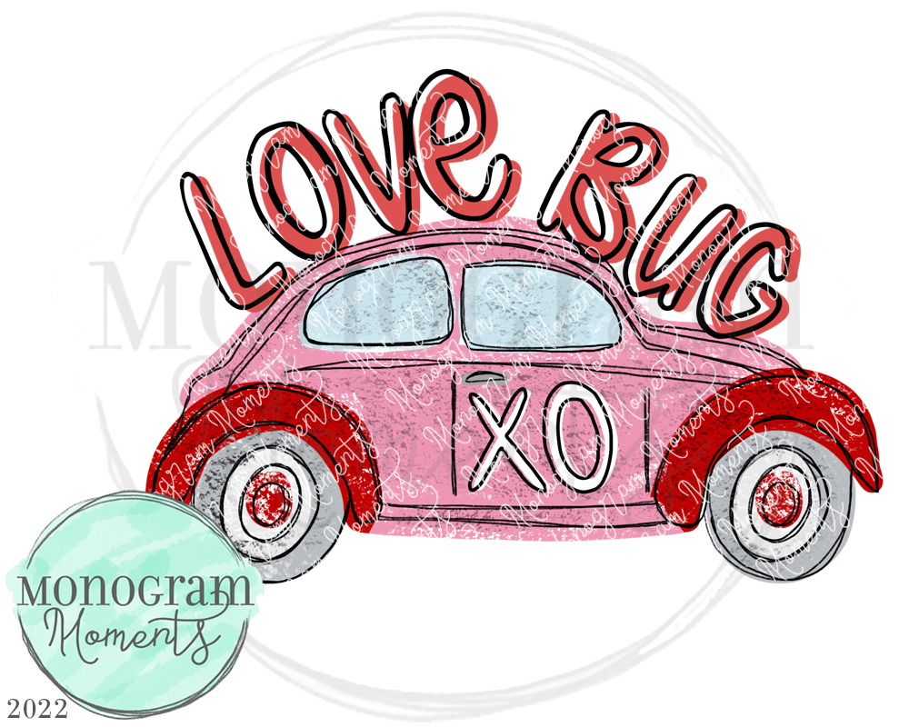 Pink Love Bug Car