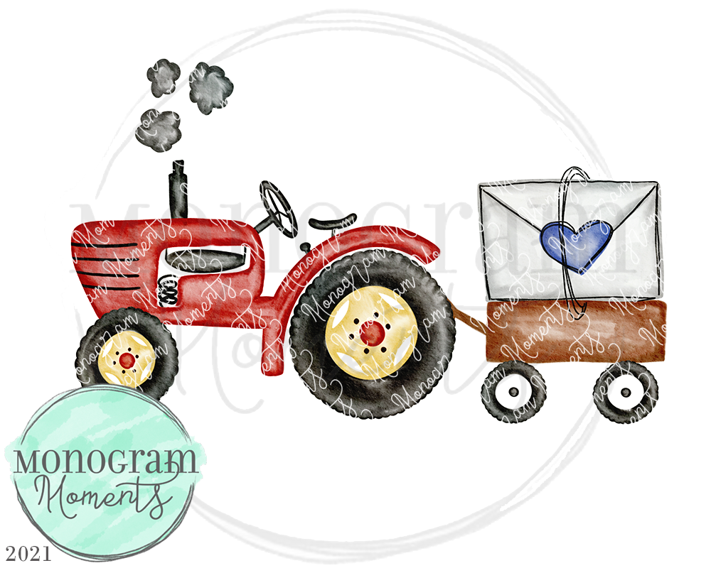 Red Vintage Love Letter Tractor