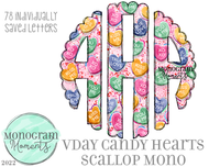 VDay Candy Hearts Scallop Mono
