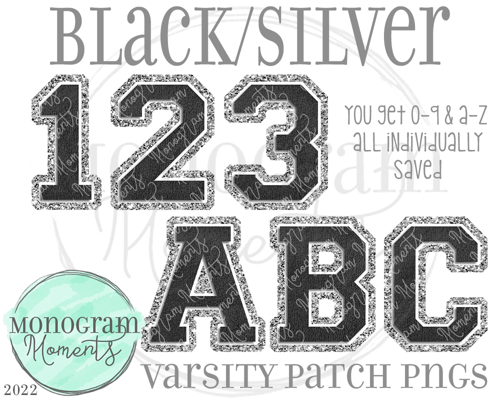 Black/Silver Varsity Patch Alpha