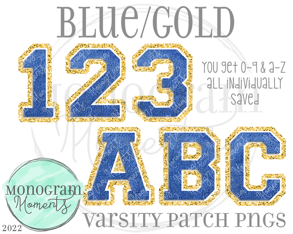 Blue/Gold Varsity Patch Alpha
