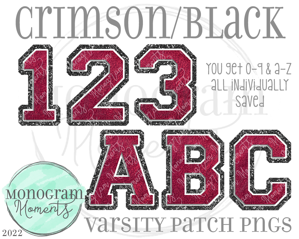 Crimson/Black Varsity Patch Alpha