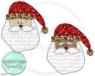 Leopard Print Santa Pattern