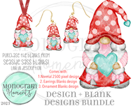Girl's Valentine Heart Gnome Design Bundle