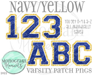 Navy/Yellow Varsity Patch Alpha